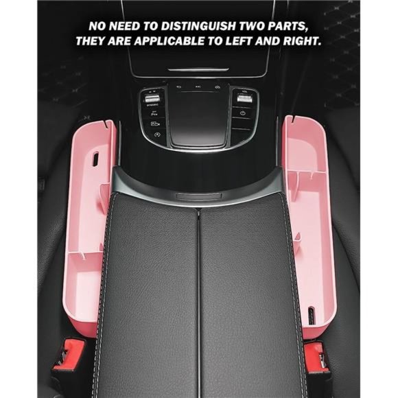 2 Pack Pink Gap Filler Organizer,Silicone Console Storage Box for Car Front Seat - Picture 2 of 6